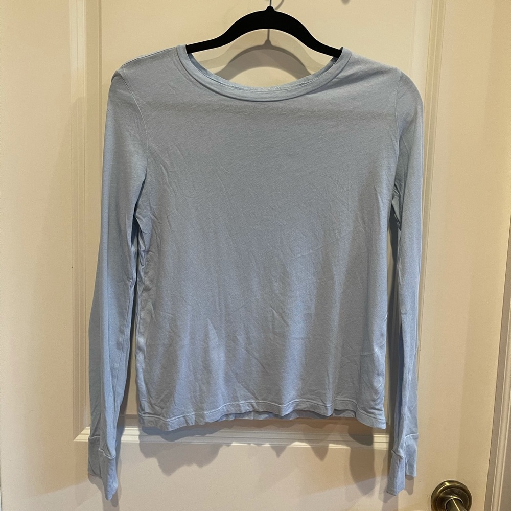 soft light blue long sleeve tee